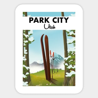 Park City Utah Ski poster Sticker